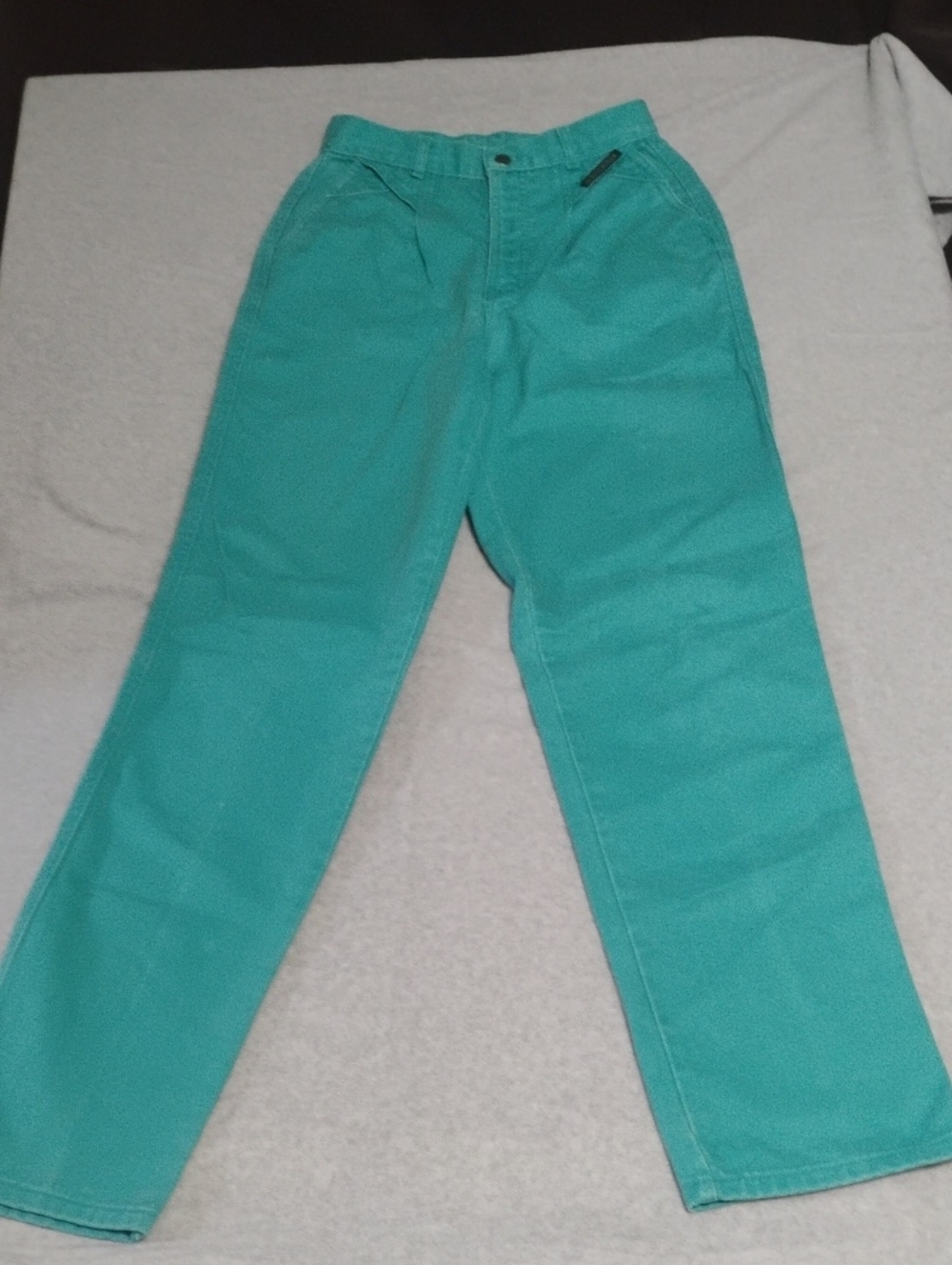High-Rise Women's Jeans in Teal Green